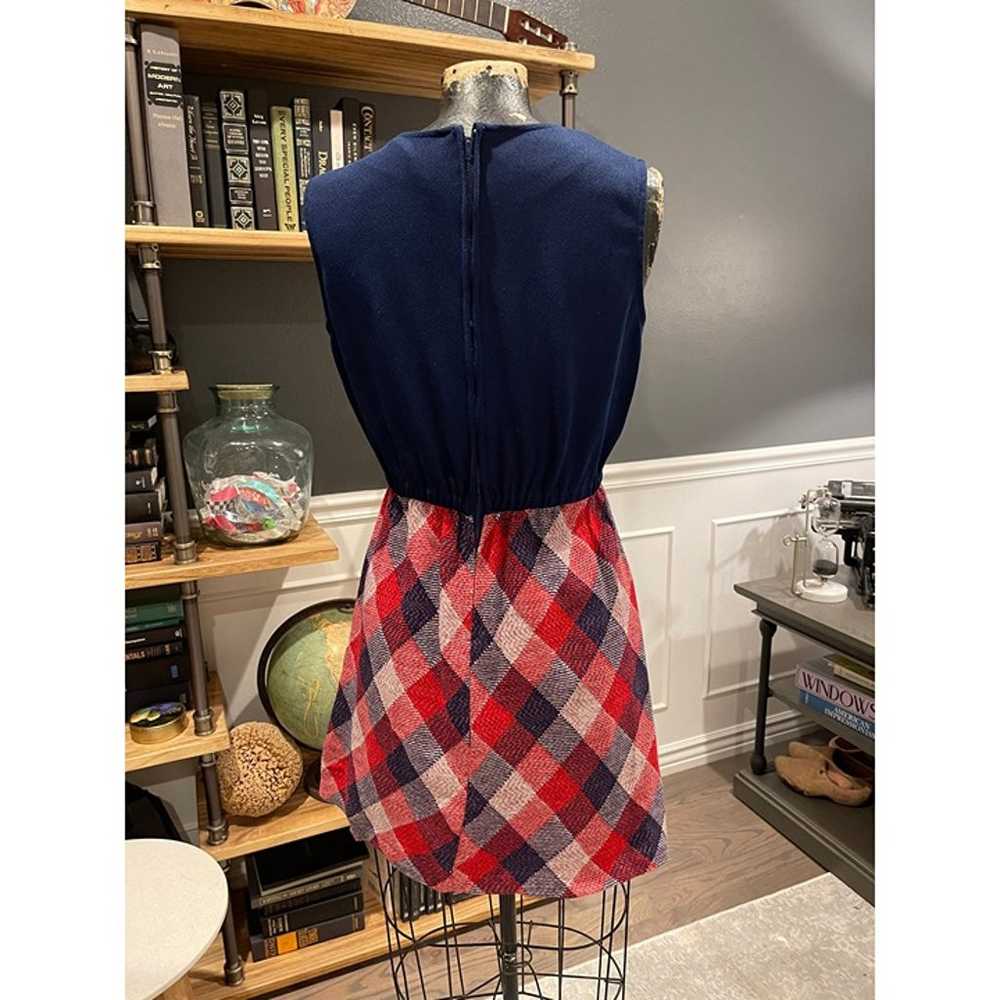 Blue Red, Dress, Fitted, Plaid Skirt, Sleeveless,… - image 4