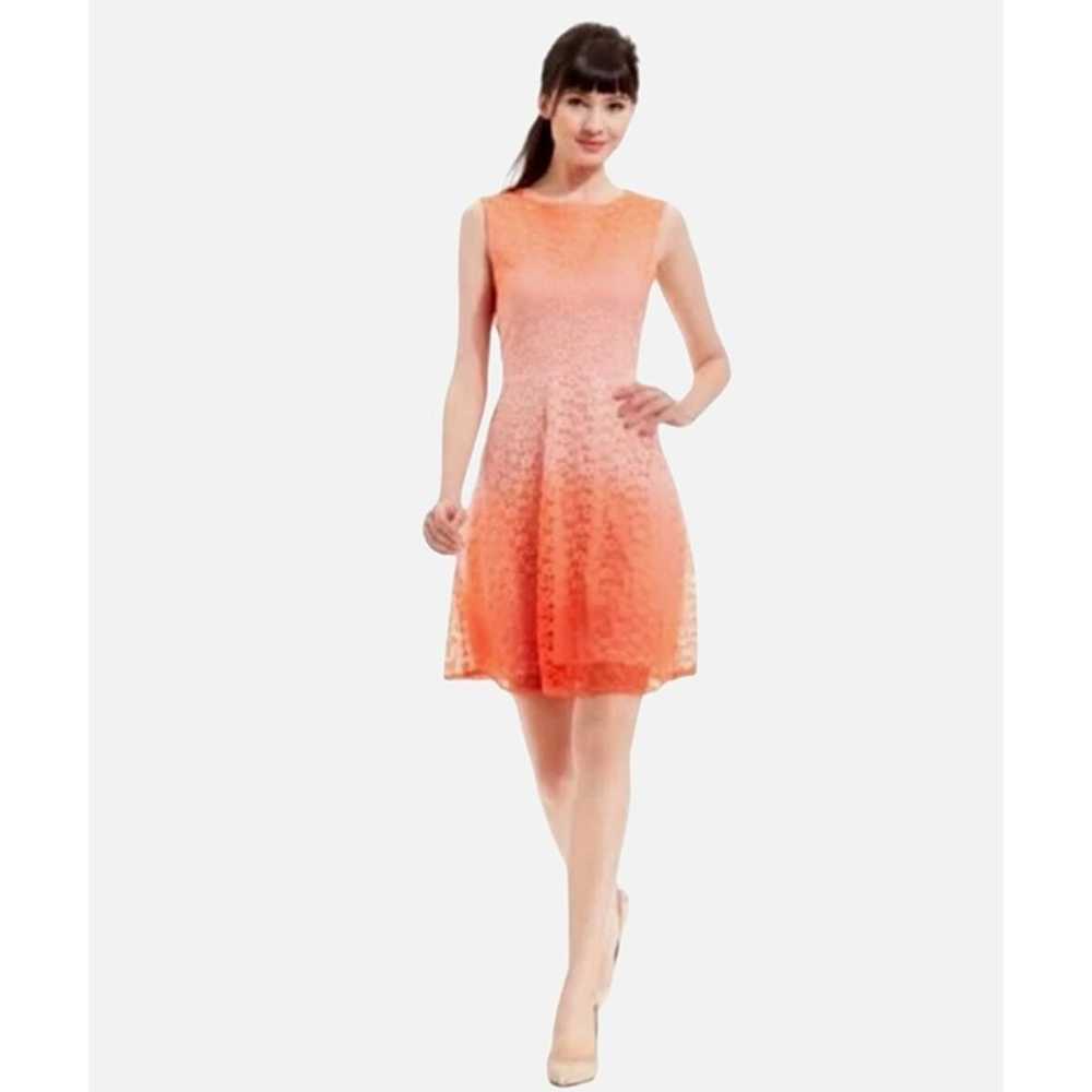 Size 14 CORAL OMBRÉ LACE FIT & FLARE DRESS Summer… - image 1