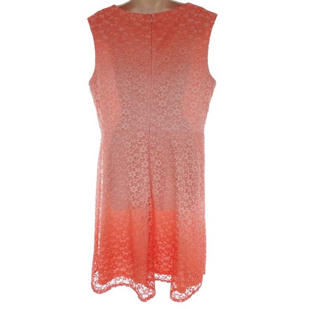 Size 14 CORAL OMBRÉ LACE FIT & FLARE DRESS Summer… - image 3