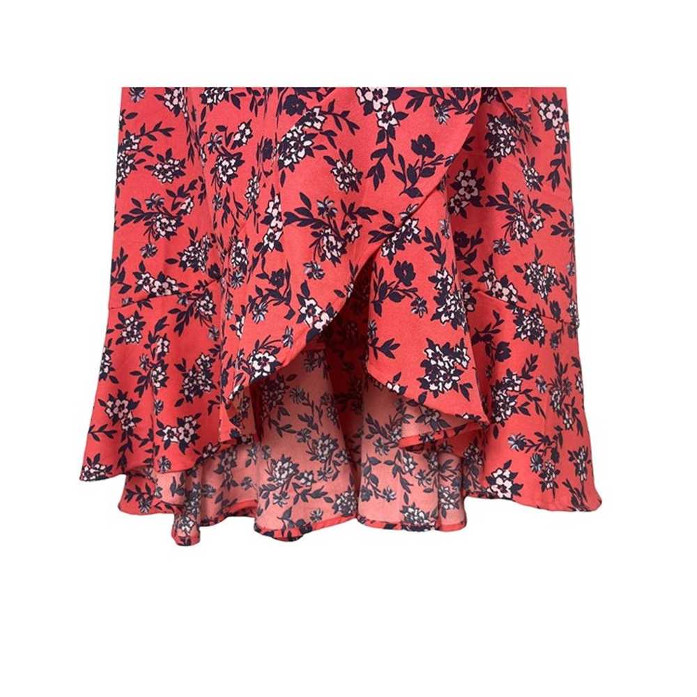 Size XXL 20 2X CORAL/NAVY FLORAL PRINT MIDI WRAP … - image 4