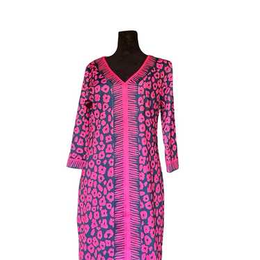 New Gretchen Scott Split Neck Tunic Dress Pink Na… - image 1