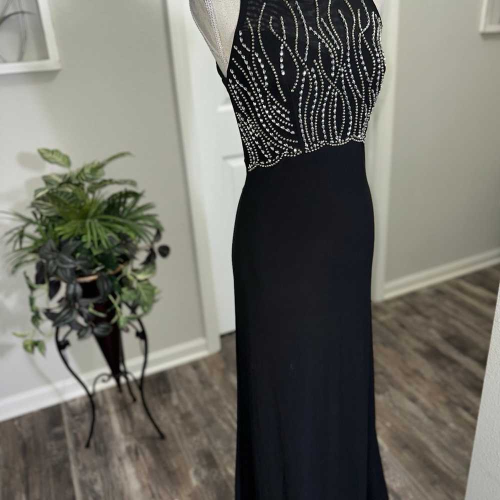 Jackie Jon Women’s Black Beaded Gown Size 10 - image 2