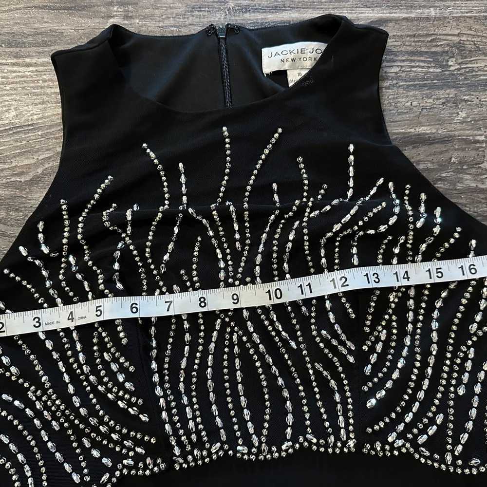 Jackie Jon Women’s Black Beaded Gown Size 10 - image 4