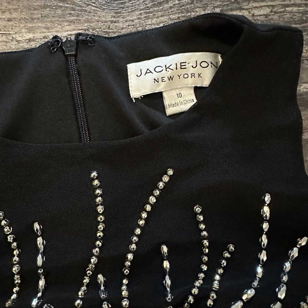 Jackie Jon Women’s Black Beaded Gown Size 10 - image 6