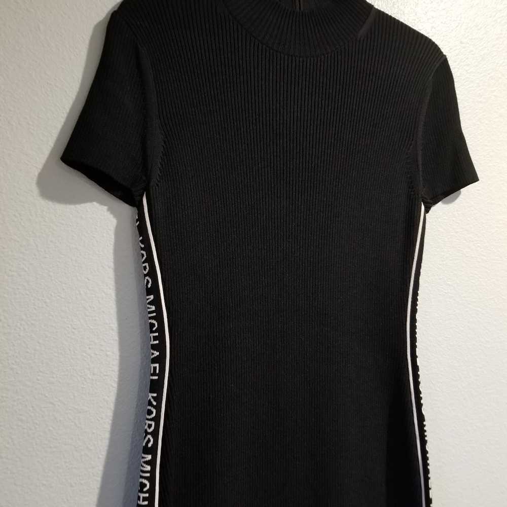 Michael Kors Women Bodycon Logo Knit Dress Black L - image 3
