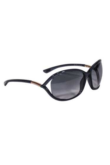 Tom Ford - Translucent Dark Blue Rounded Sunglasse