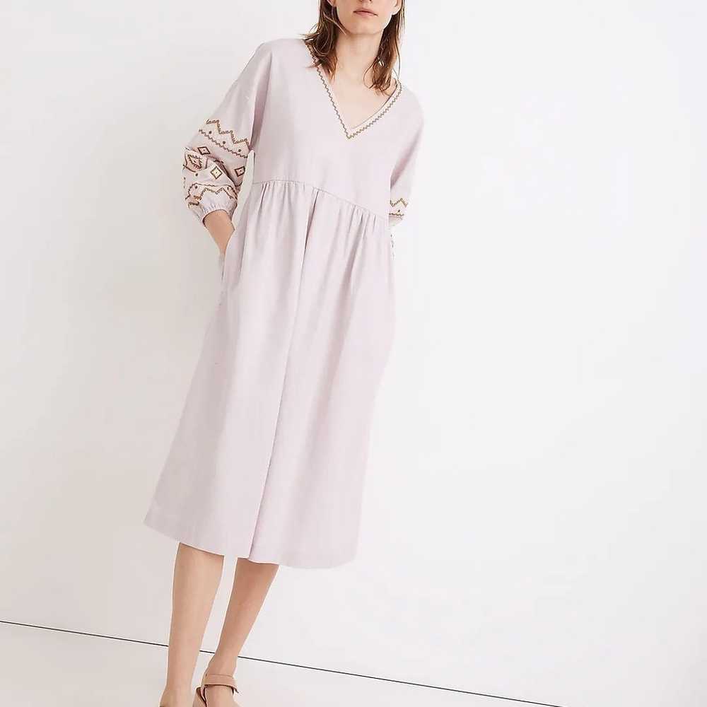 Madewell embroidered midi dress XL lavender purpl… - image 2