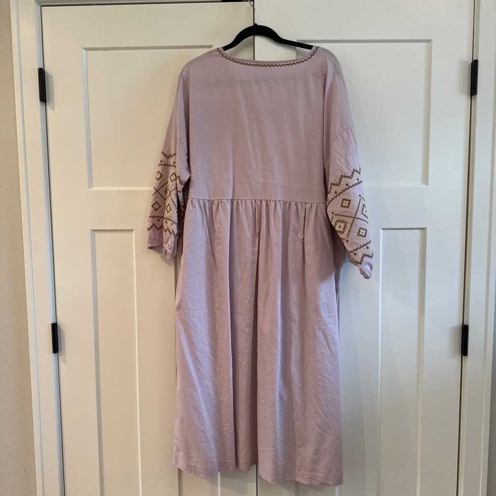 Madewell embroidered midi dress XL lavender purpl… - image 6