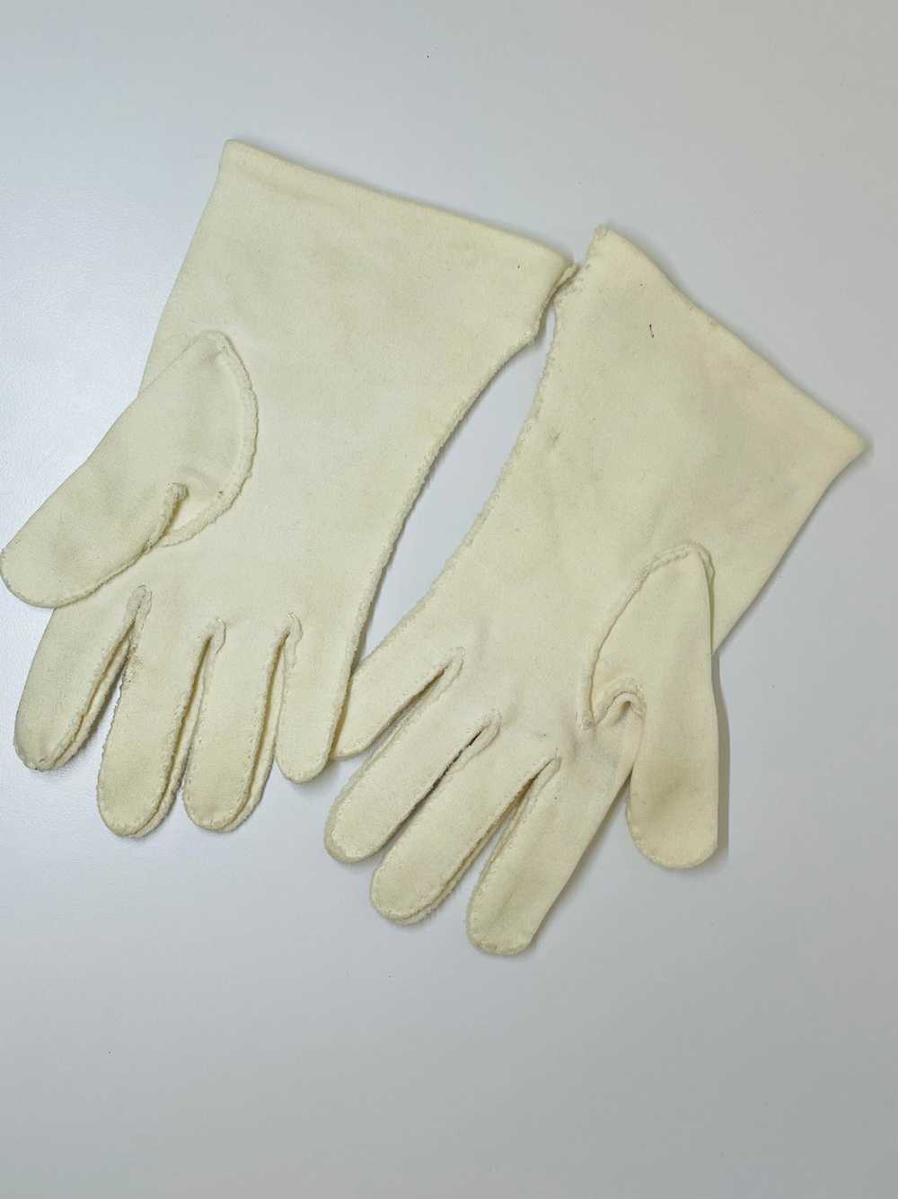 Beaded Pearl White Gloves - image 6