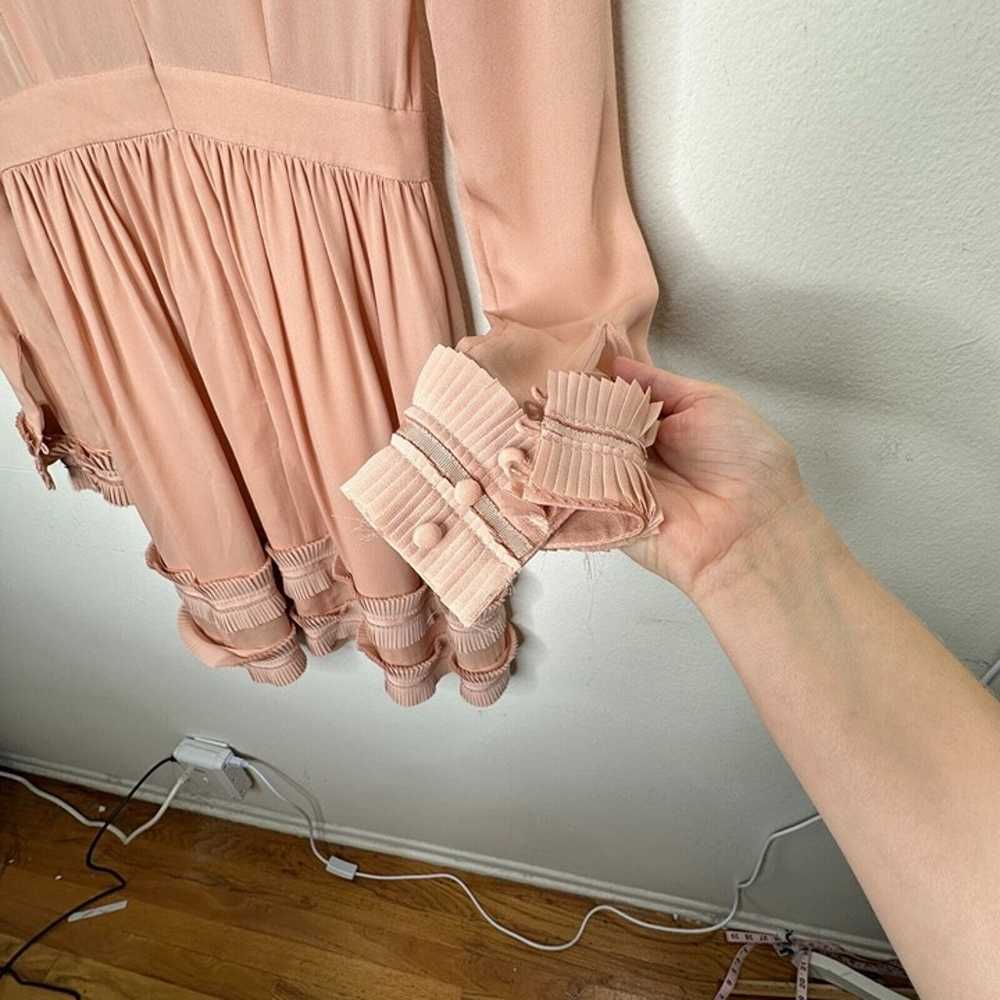 Nicholas Peachy Pink Fine-Pleat Silk Long-Sleeve … - image 10