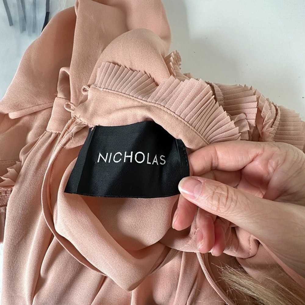 Nicholas Peachy Pink Fine-Pleat Silk Long-Sleeve … - image 11