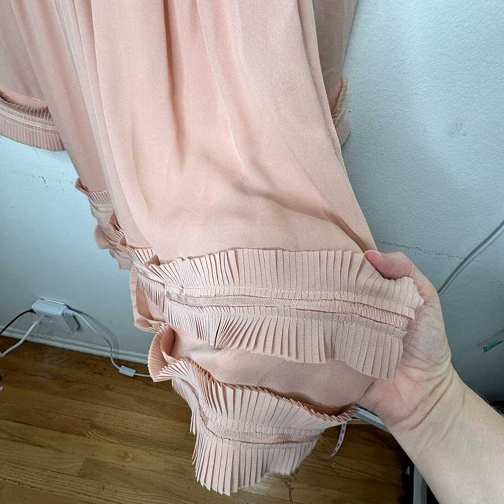 Nicholas Peachy Pink Fine-Pleat Silk Long-Sleeve … - image 6