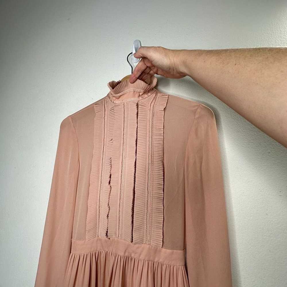 Nicholas Peachy Pink Fine-Pleat Silk Long-Sleeve … - image 7