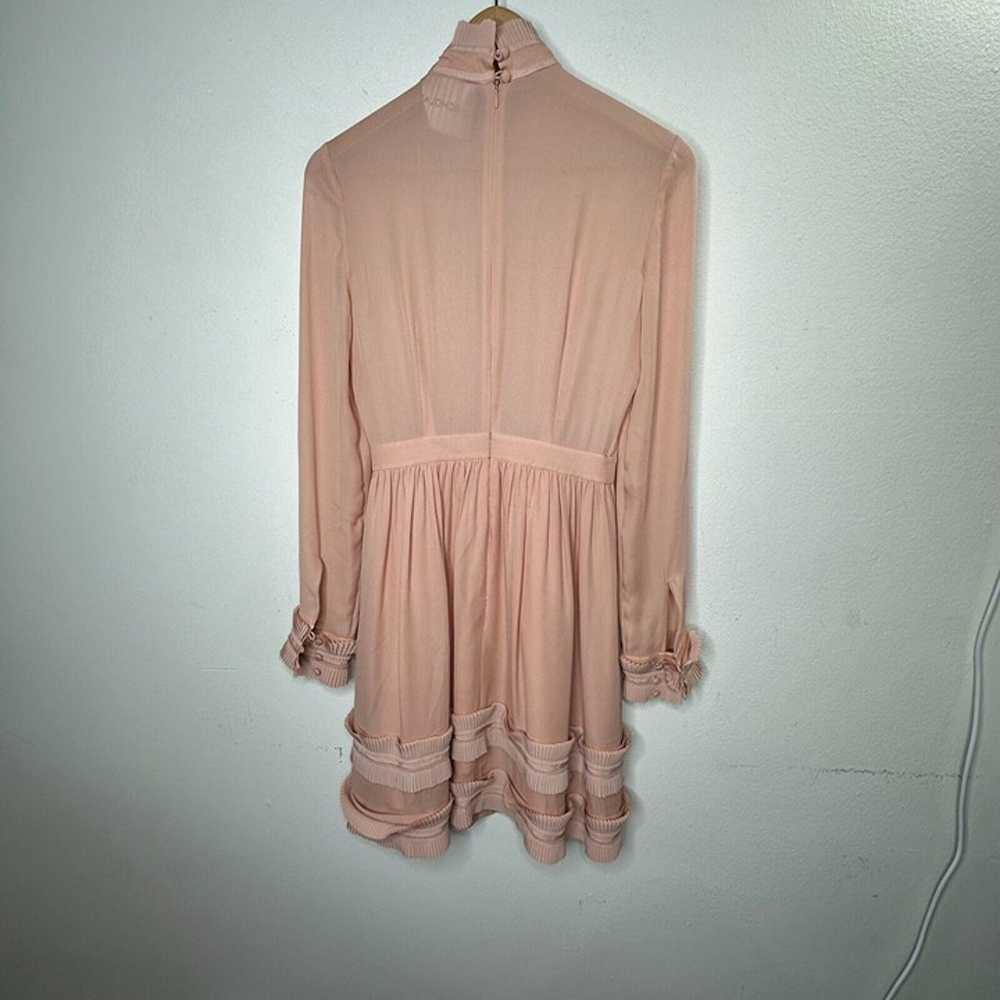 Nicholas Peachy Pink Fine-Pleat Silk Long-Sleeve … - image 9