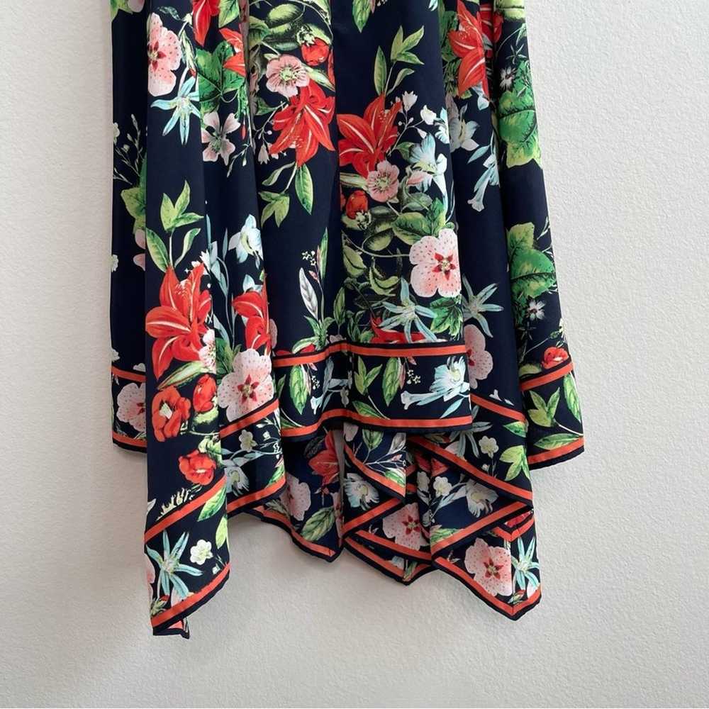 Eliza J Navy Floral Handkerchief Knee Length Dres… - image 10