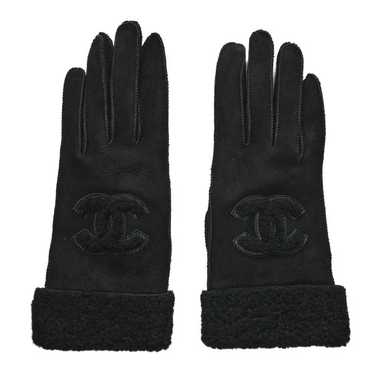 CHANEL Cashmere Silk CC Gloves Black