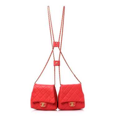 CHANEL Lambskin Quilted Side-Packs Red