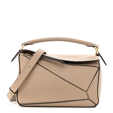 LOEWE Grained Calfskin Small Puzzle Bag Sand