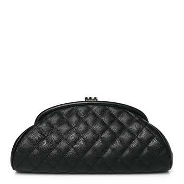 CHANEL Caviar Quilted Timeless Clutch Black
