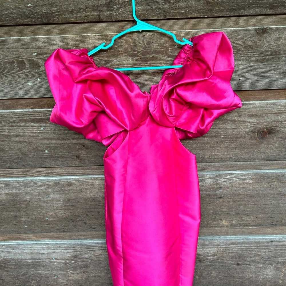 ASOS LUXE Hot Pink Ruffle Dress - image 2