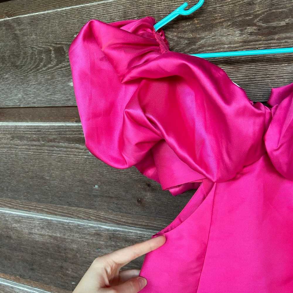 ASOS LUXE Hot Pink Ruffle Dress - image 3