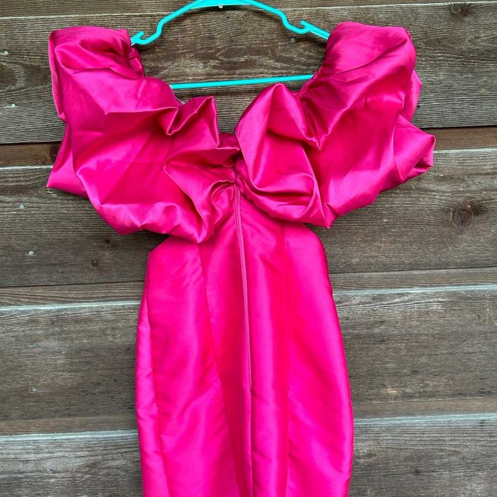 ASOS LUXE Hot Pink Ruffle Dress - image 4