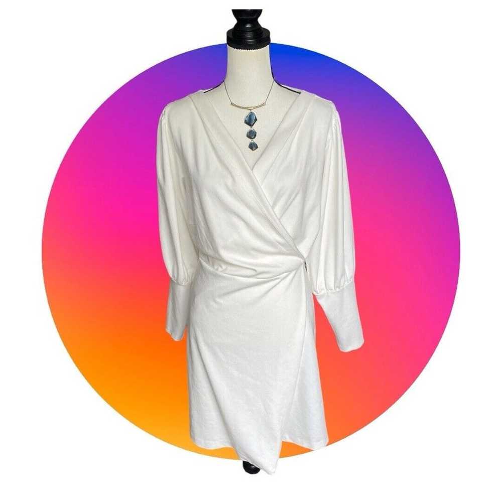 Eloquii Women Plus Size 18 White Faux Wrap Drape … - image 2