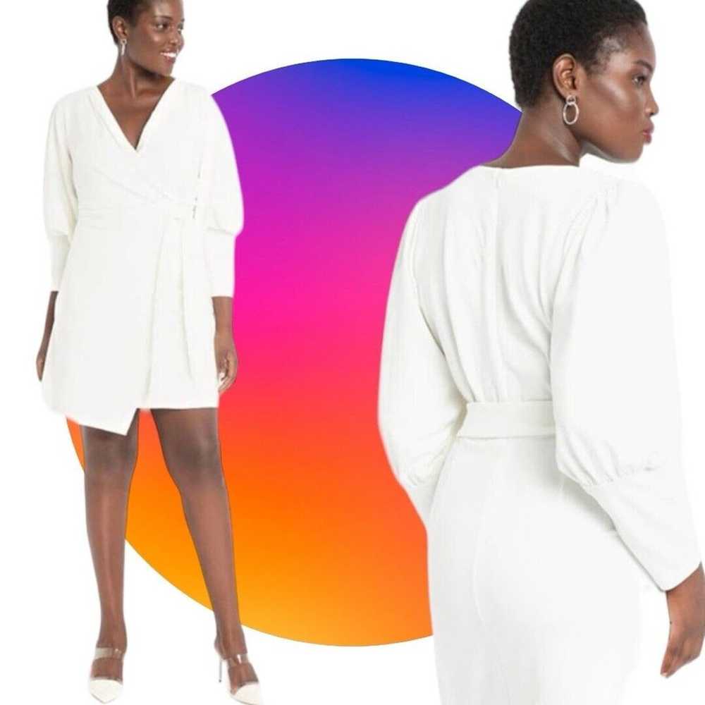 Eloquii Women Plus Size 18 White Faux Wrap Drape … - image 4