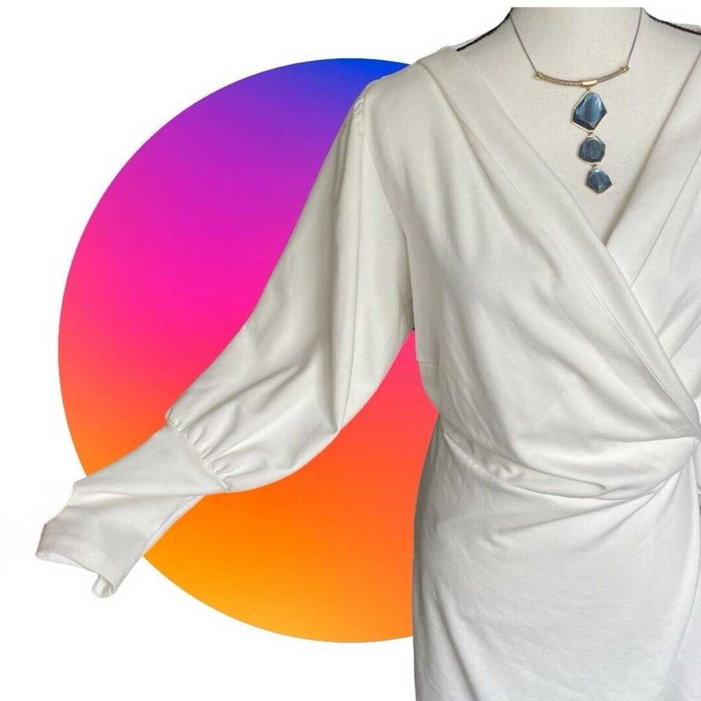 Eloquii Women Plus Size 18 White Faux Wrap Drape … - image 7