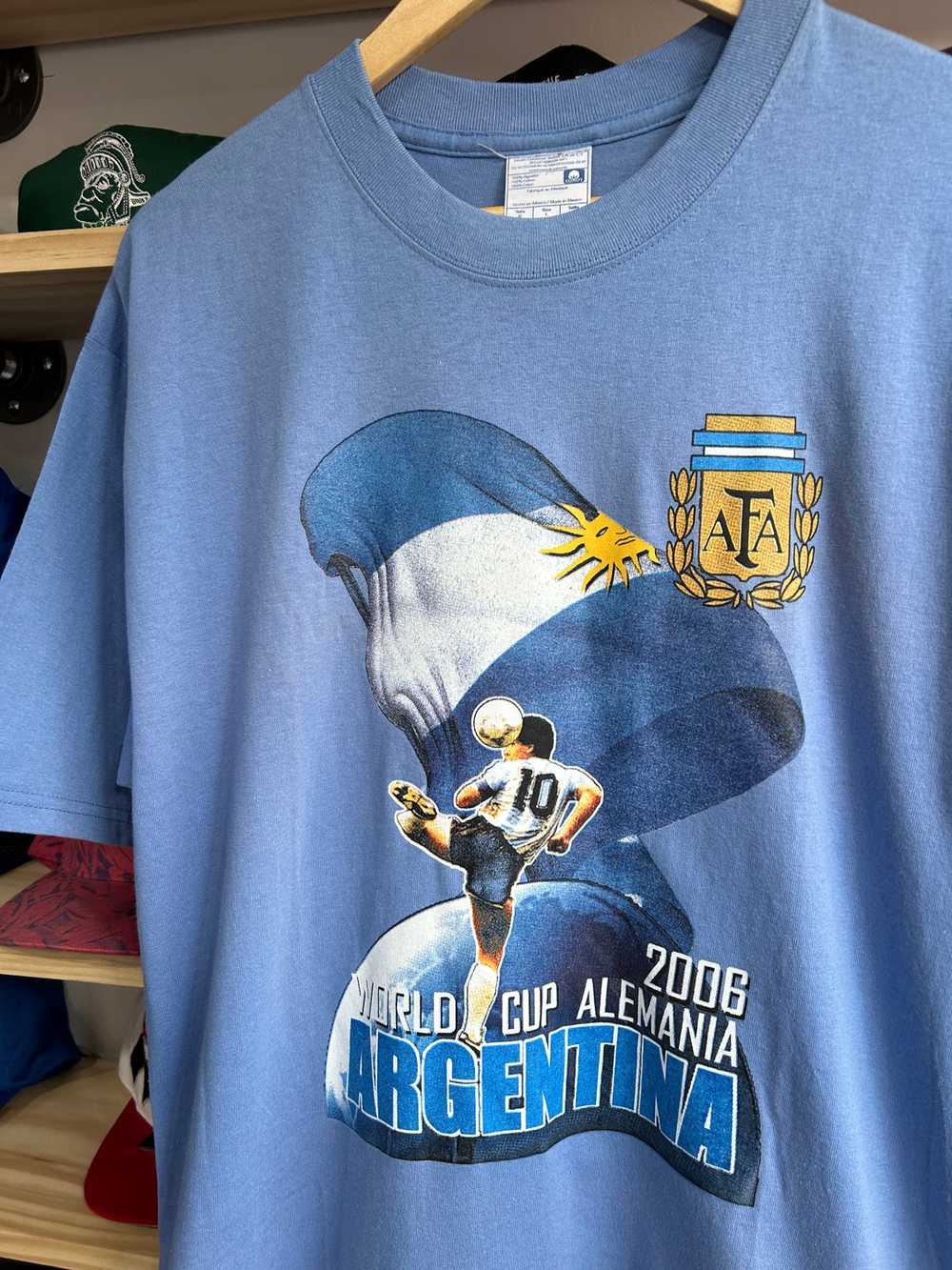 2006 Argentina Maradona World Cup Tee Large - image 4