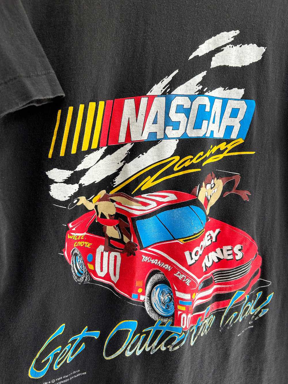 Vintage Looney Tunes Nascar Taz Graphic Tee Small… - image 3