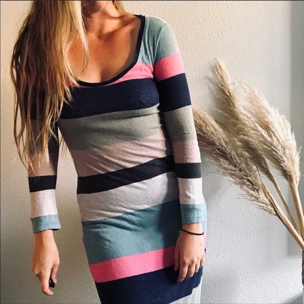 ANTHROPOLOGIE SPLENDID Blue Pink Tan Grey Striped… - image 2