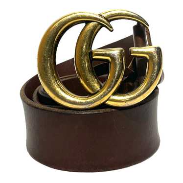 GUCCI/Belt/Leather/BRW/gold GG