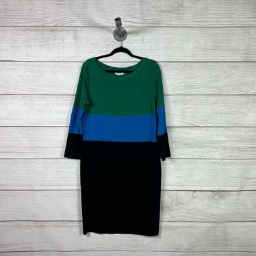 Exclusively Misook Black Green Blue Colorblock St… - image 1