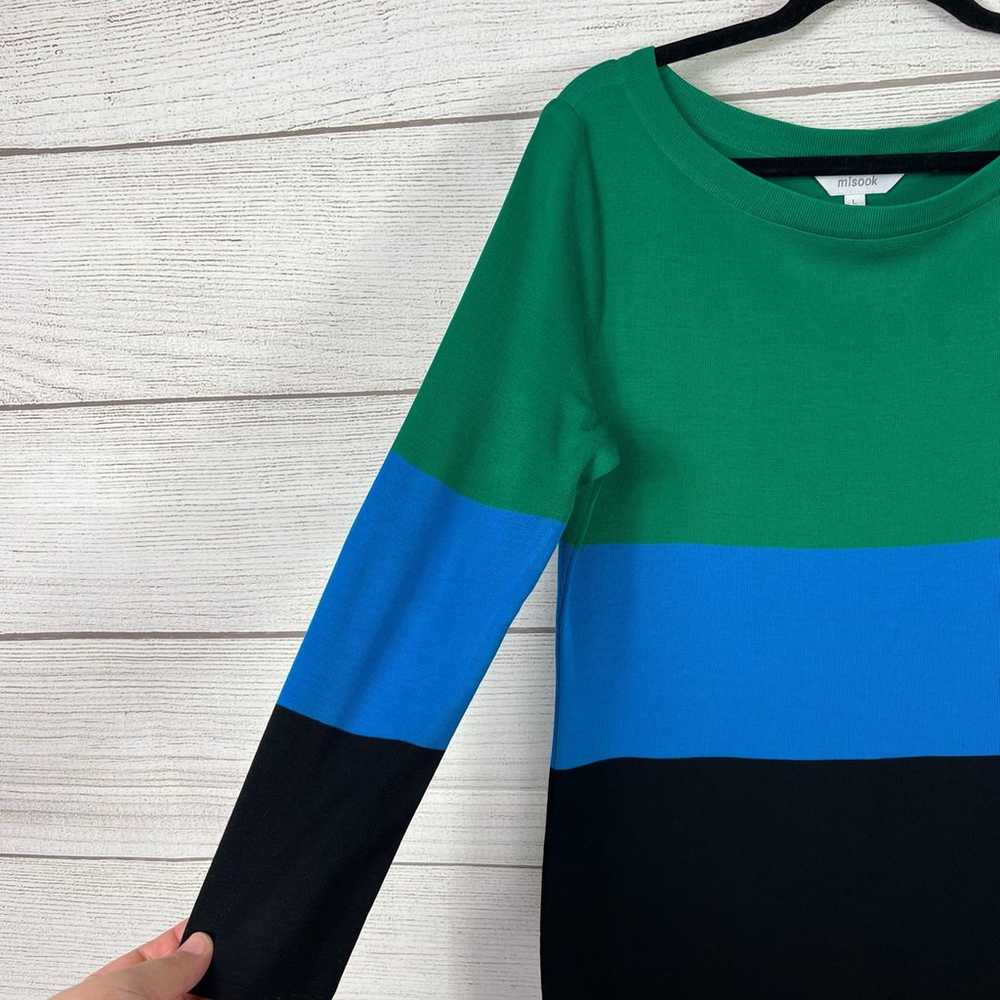 Exclusively Misook Black Green Blue Colorblock St… - image 3