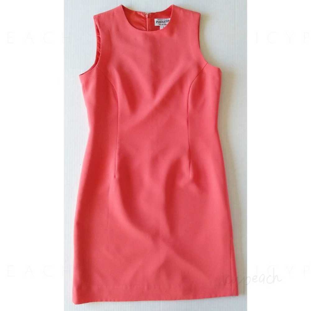 Pendleton Vtg 90s Dress Size 12 Coral Melon Sleev… - image 2