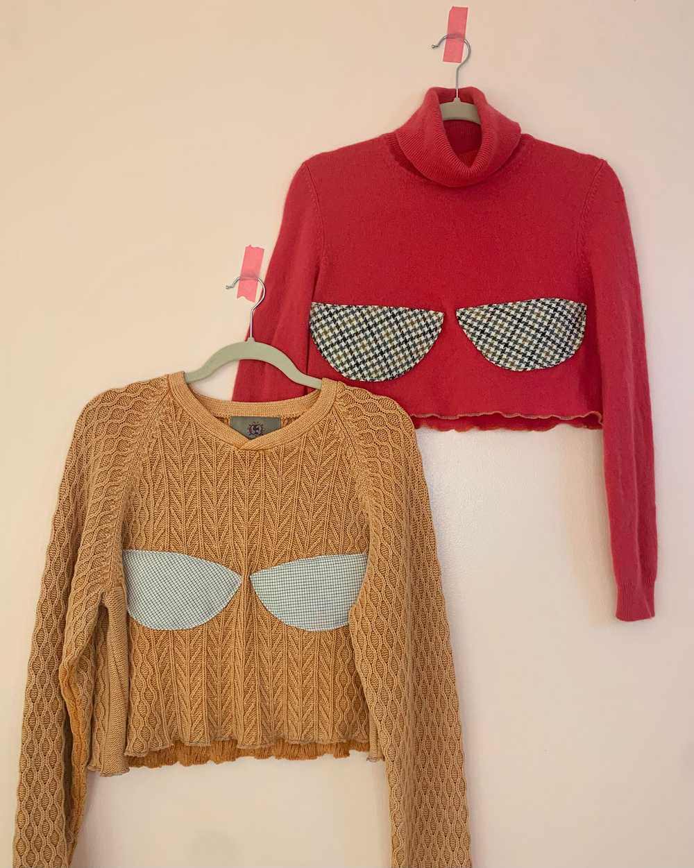 Cropped menswear cup cotton sweater - image 4
