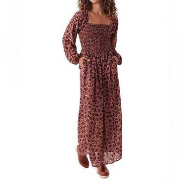 Faherty Susanne floral patterned smocked maxi dres