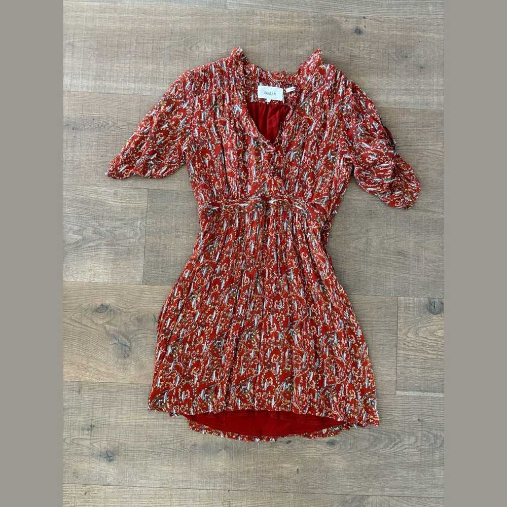 ba&sh clem terracota lady dress ruffle printed mi… - image 2