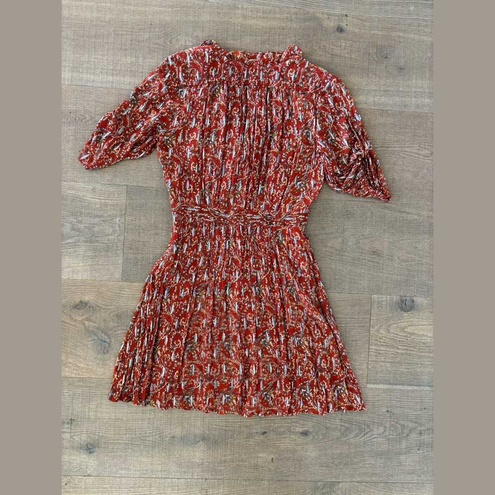ba&sh clem terracota lady dress ruffle printed mi… - image 3