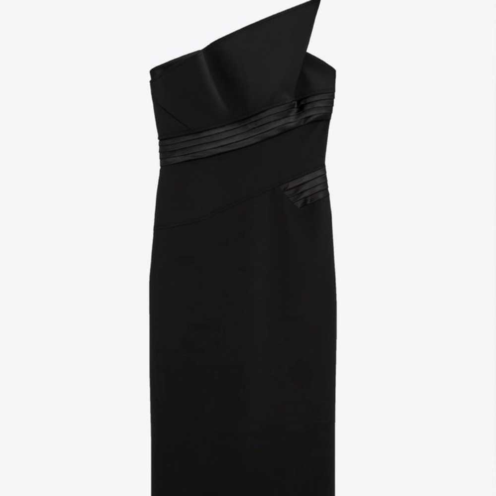 ZARA black Wool Blend Ruffled Long Party Evening … - image 3