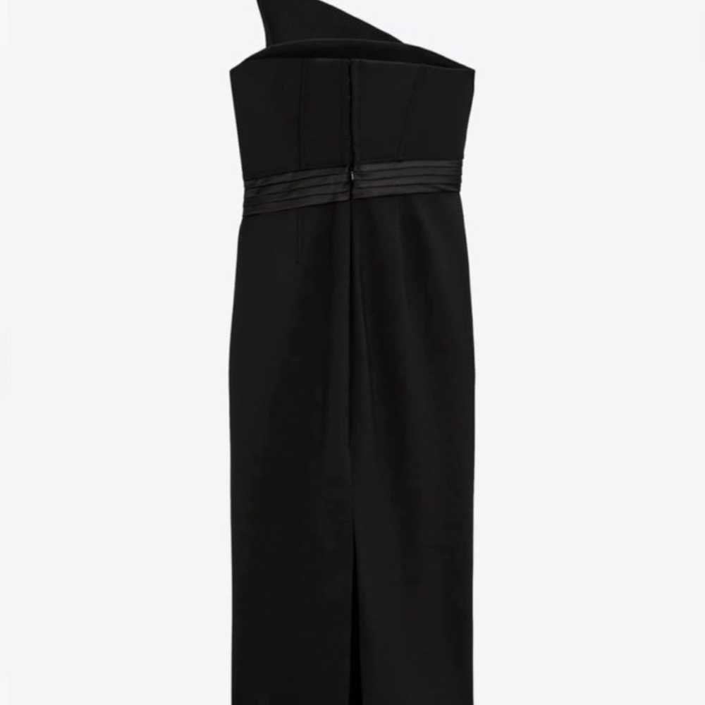 ZARA black Wool Blend Ruffled Long Party Evening … - image 4