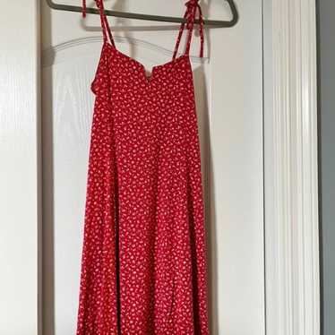 Floral Red Dress