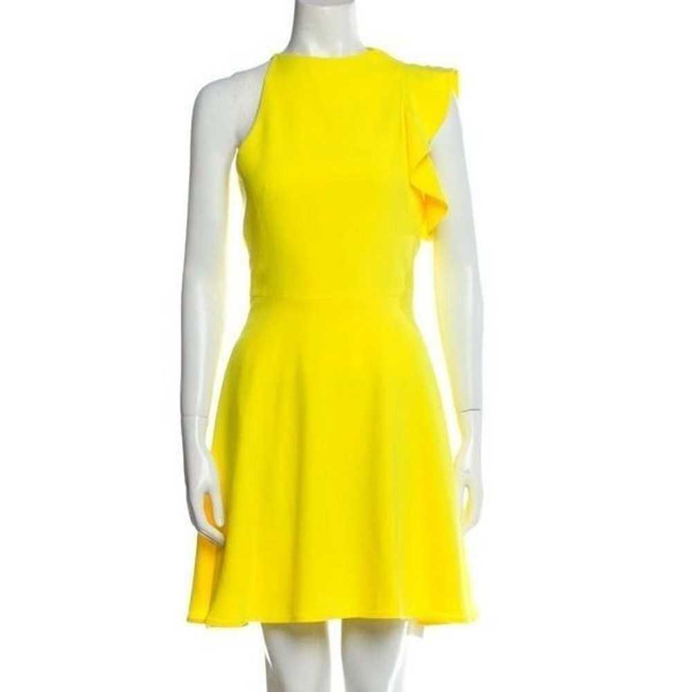 Black Halo Pabla Yellow A-Line Mini Dress Ruffle … - image 2