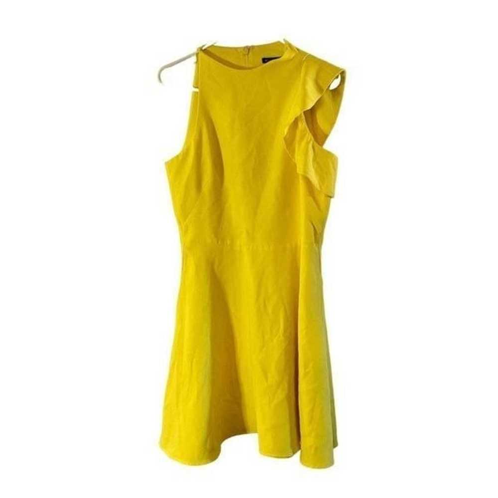 Black Halo Pabla Yellow A-Line Mini Dress Ruffle … - image 3