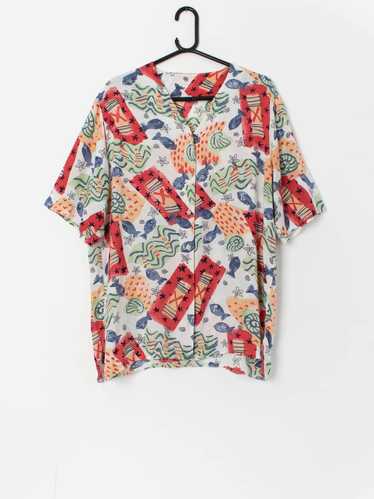 Vintage beach themed oversized shirt – Large / XL