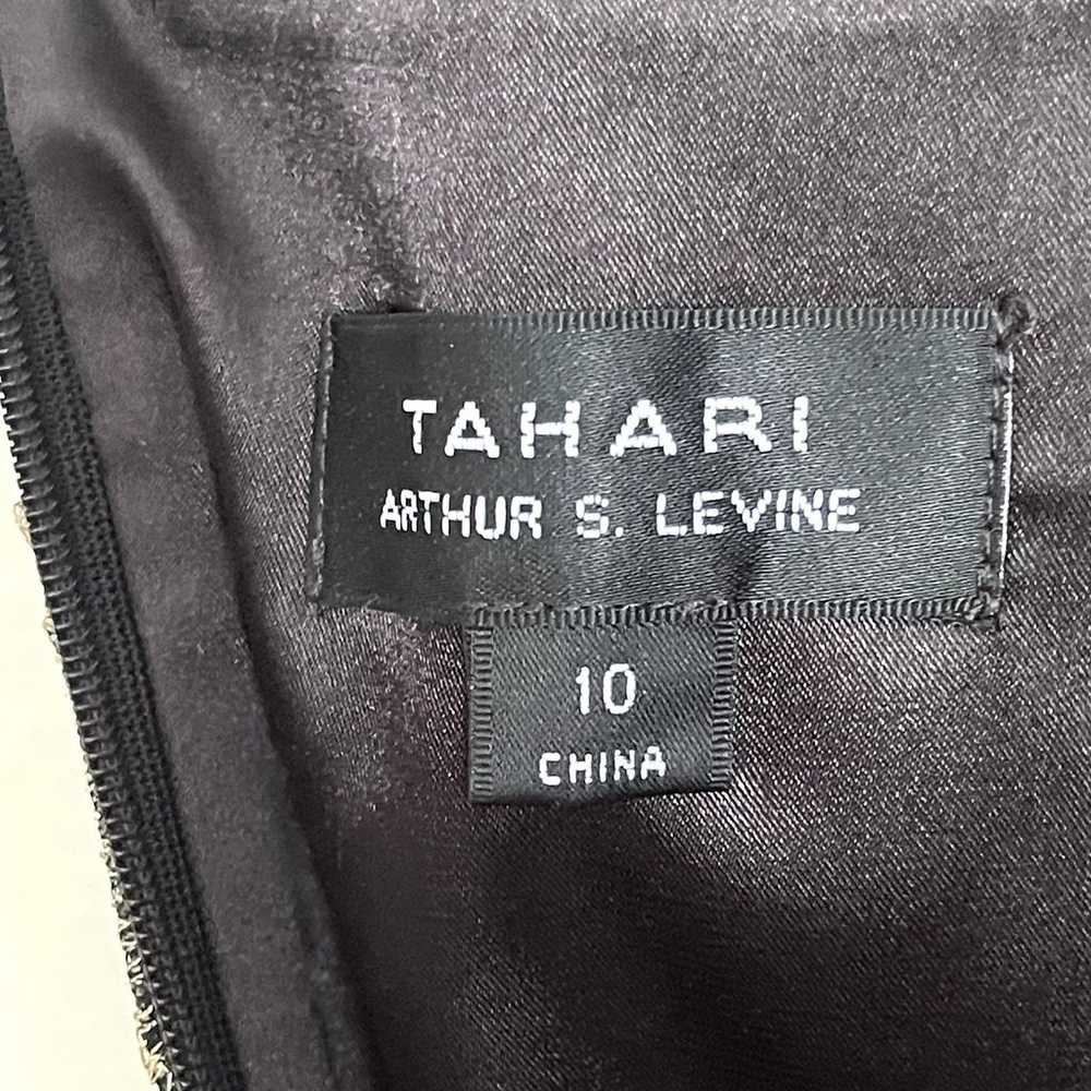 Tahari Party Dress Sz 10 Black Gold Fit & Flare F… - image 9