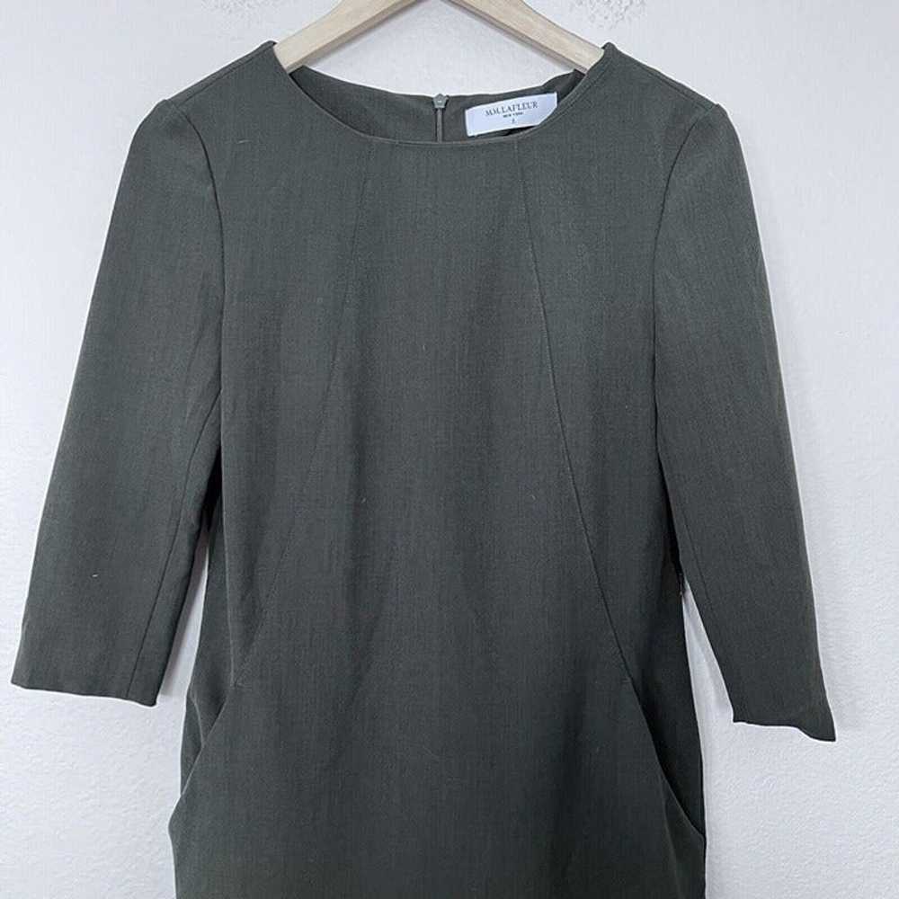 MM LAFLEUR Etsuko 3/4 Sleeve Dress Olive Green Po… - image 3