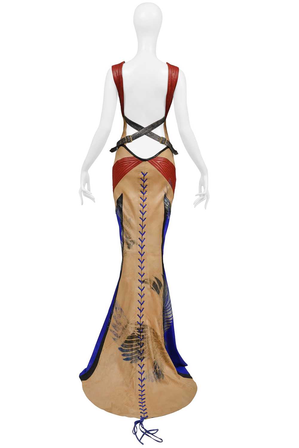 ROBERTO CAVALLI LEATHER MOTORCYCLE EVENING GOWN 2… - image 9