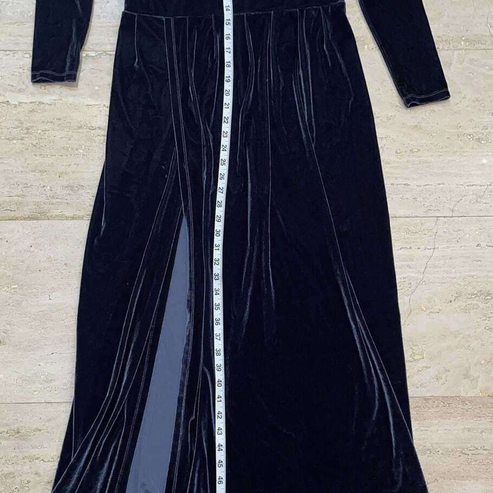 DESIR COUTURE Gray Velvet Gown Maxi Dress Sash Hi… - image 3